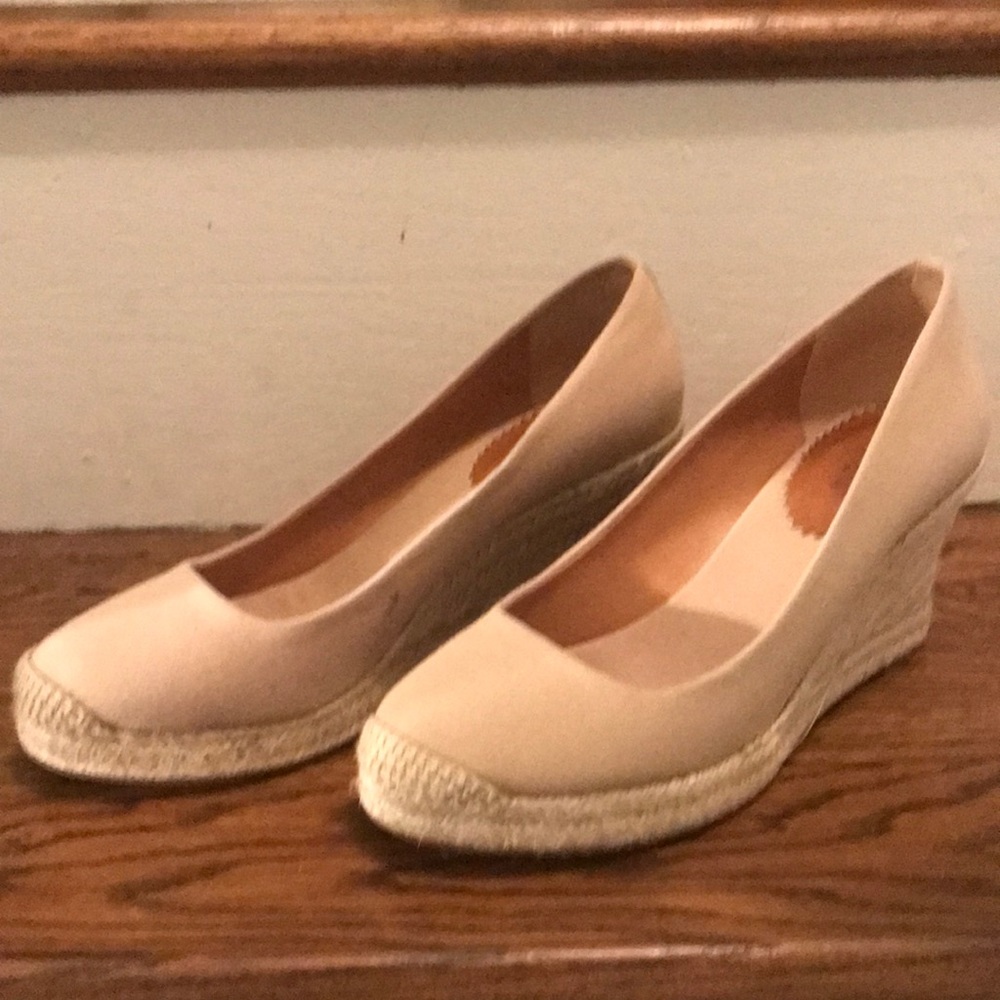 J Crew Tan Canvas Espadrilles